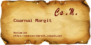 Csarnai Margit névjegykártya
